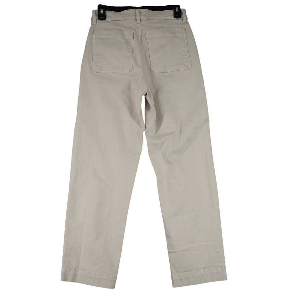 Everlane The Straight Leg Crop Pants Womens 6 Bone White High Rise Casual Wear